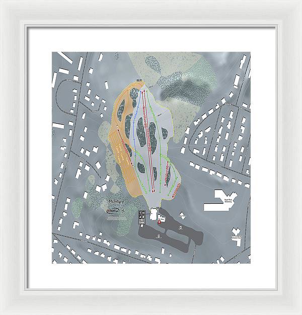 McIntyre Ski Trail Map - Framed Print - Powderaddicts