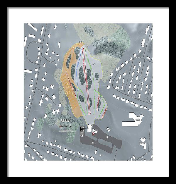 McIntyre Ski Trail Map - Framed Print - Powderaddicts