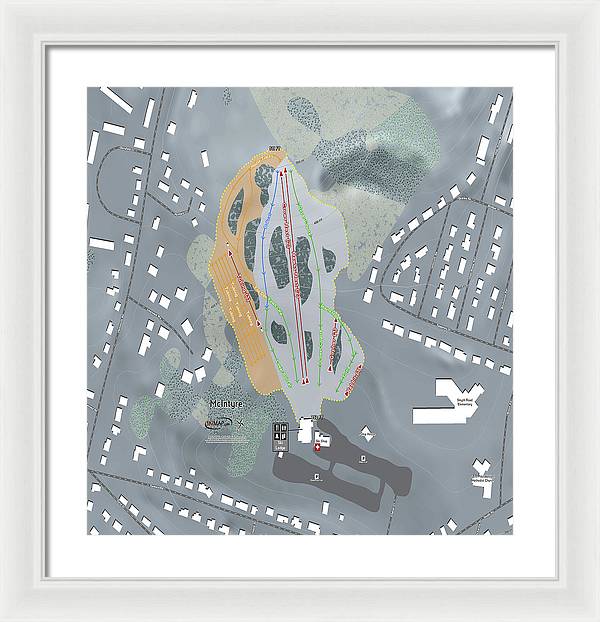 McIntyre Ski Trail Map - Framed Print - Powderaddicts