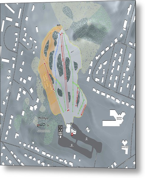 McIntyre Ski Trail Map - Metal Print - Powderaddicts