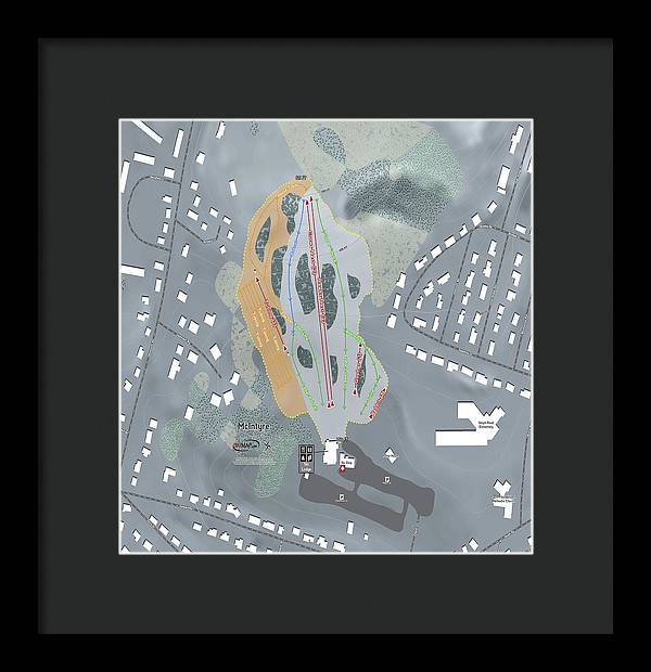 McIntyre Ski Trail Map - Framed Print - Powderaddicts