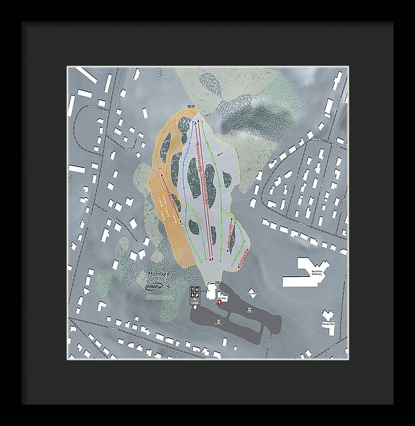 McIntyre Ski Trail Map - Framed Print - Powderaddicts