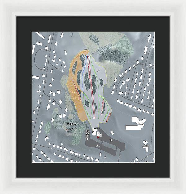 McIntyre Ski Trail Map - Framed Print - Powderaddicts