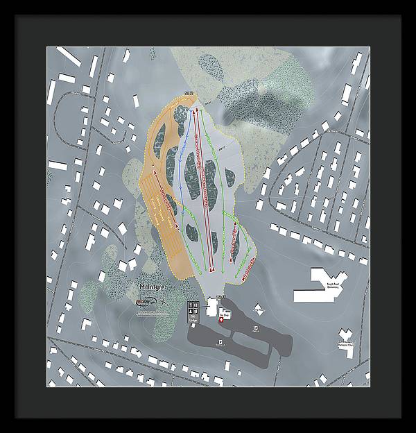 McIntyre Ski Trail Map - Framed Print - Powderaddicts