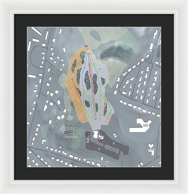 McIntyre Ski Trail Map - Framed Print - Powderaddicts