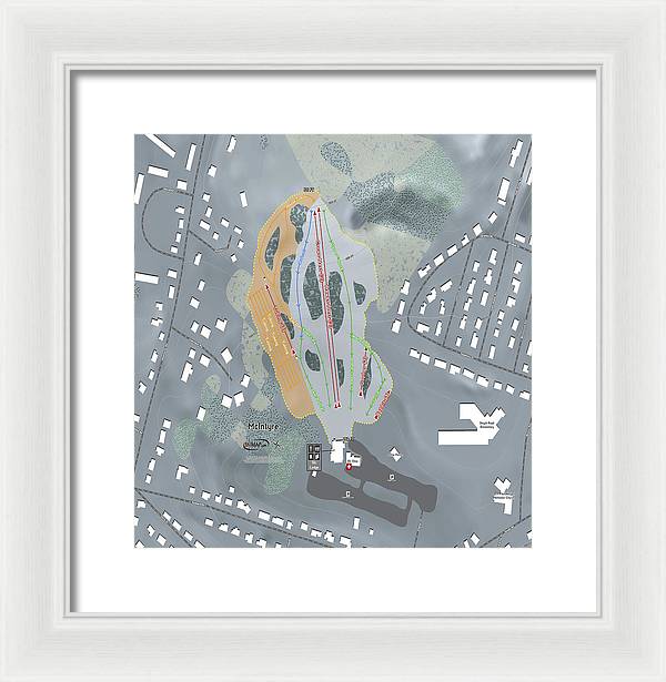 McIntyre Ski Trail Map - Framed Print - Powderaddicts