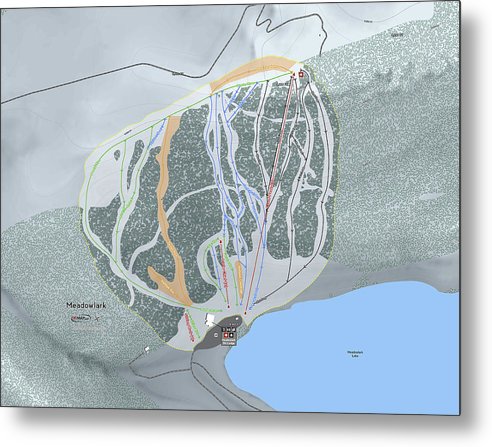 Meadowlark Ski Trail Map - Metal Print - Powderaddicts