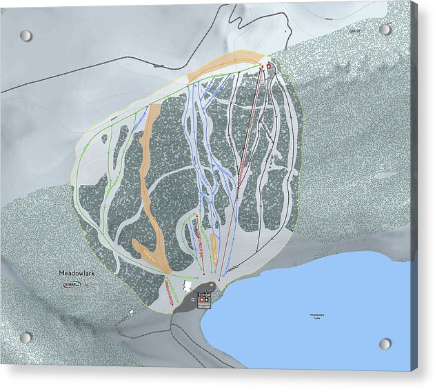 Meadowlark Ski Trail Map - Acrylic Print - Powderaddicts
