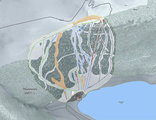 Meadowlark Ski Trail Map - Art Print - Powderaddicts