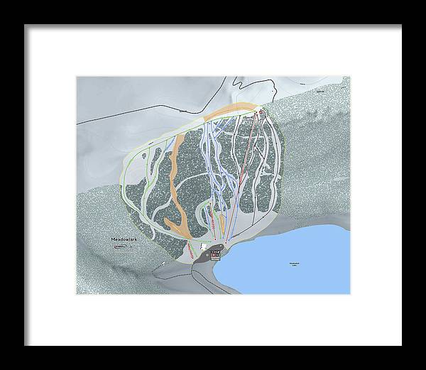 Meadowlark Ski Trail Map - Framed Print - Powderaddicts