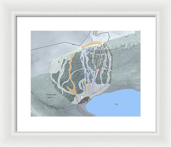 Meadowlark Ski Trail Map - Framed Print - Powderaddicts