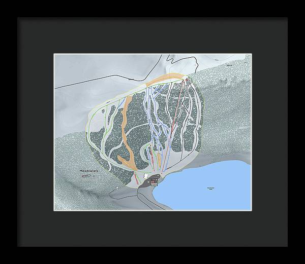 Meadowlark Ski Trail Map - Framed Print - Powderaddicts