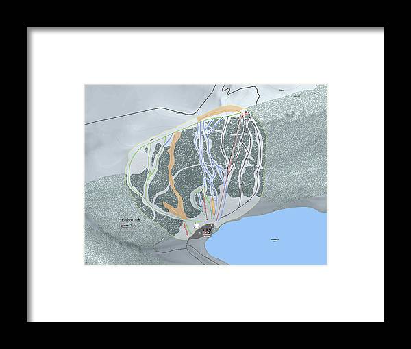 Meadowlark Ski Trail Map - Framed Print - Powderaddicts