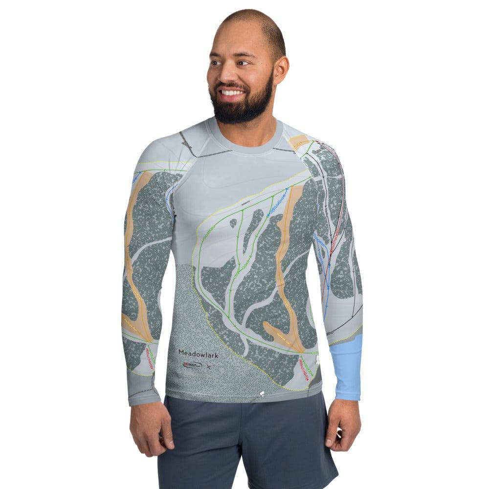 Meadowlark, Wyoming Ski Trail Map Men's Base Layer Top