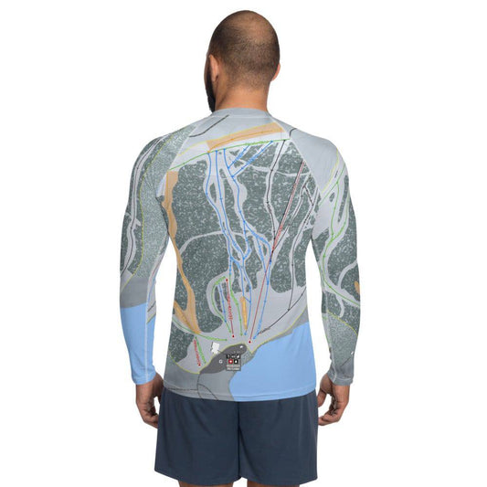 Meadowlark, Wyoming Ski Trail Map Men's Base Layer Top - Powderaddicts