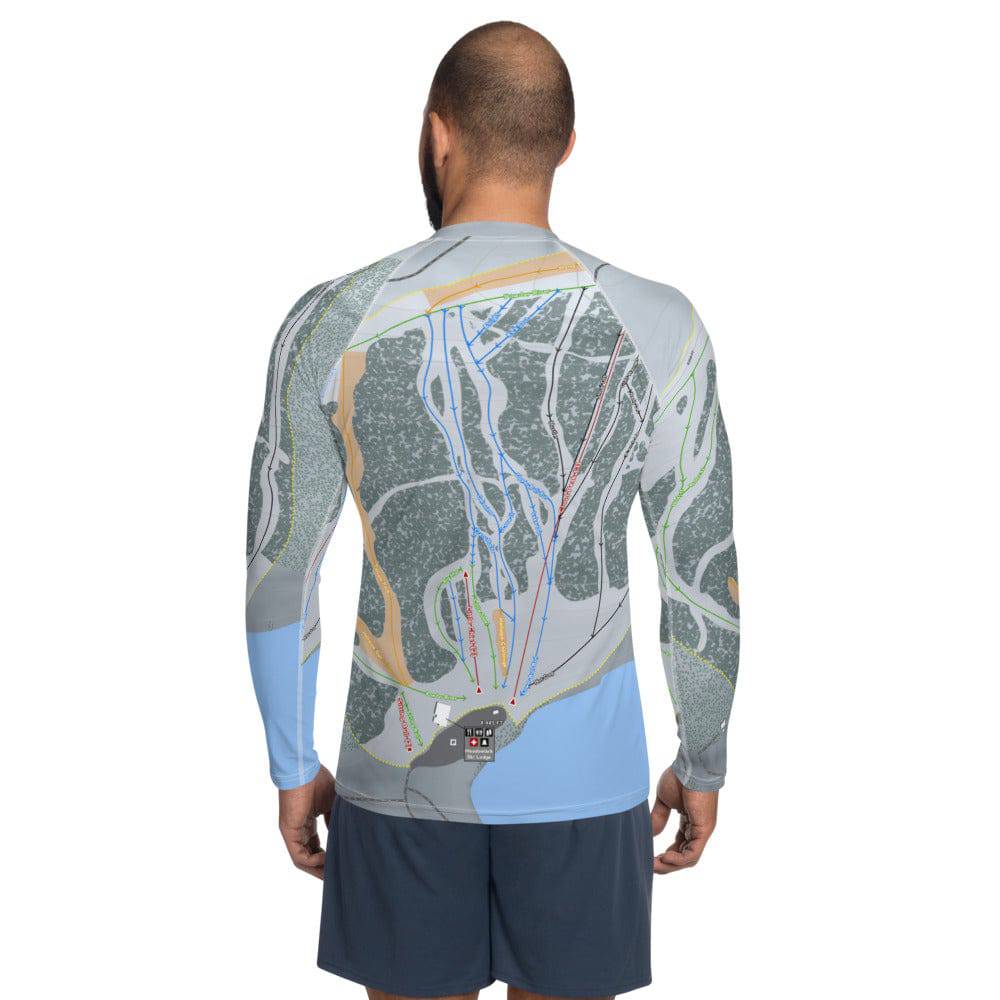 Meadowlark, Wyoming Ski Trail Map Men's Base Layer Top - Powderaddicts
