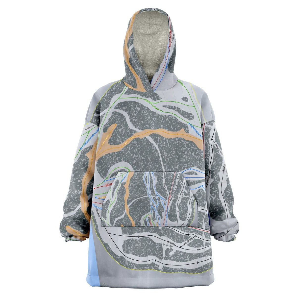 Meadowlark, Wyoming Ski Trail Map Snug Hoodie