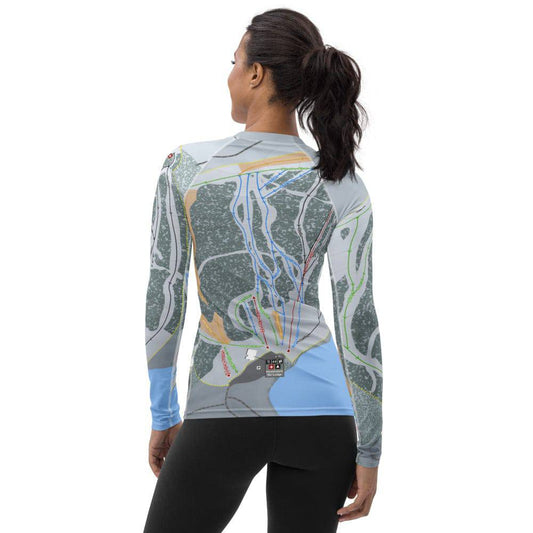 Meadowlark, Wyoming Ski Trail Map Women's Base Layer Top - Powderaddicts