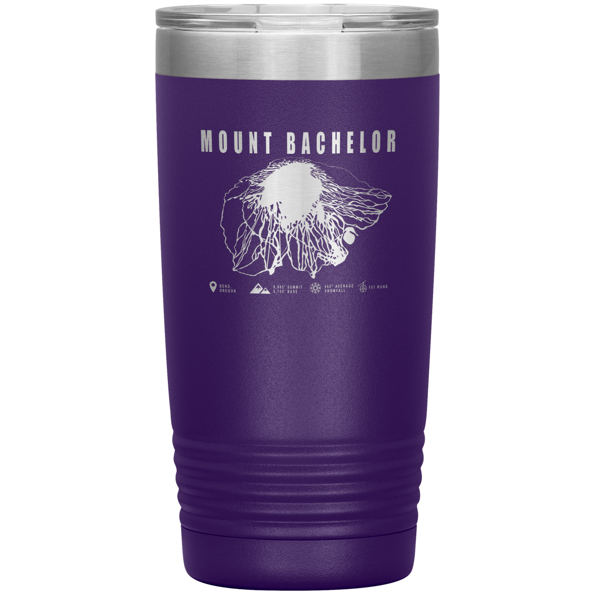 Mount Bachelor, Oregon Ski Trail Map 20oz Tumbler - Powderaddicts