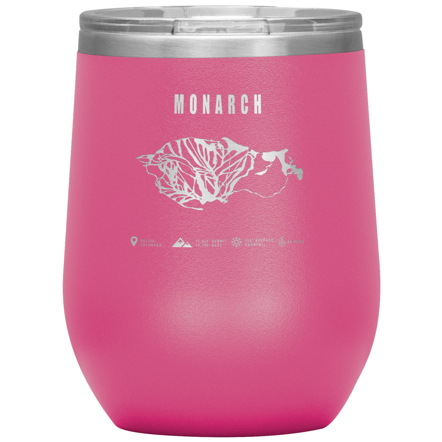 Monarch Colorado Ski Trail Map Wine 12oz Tumbler - Powderaddicts