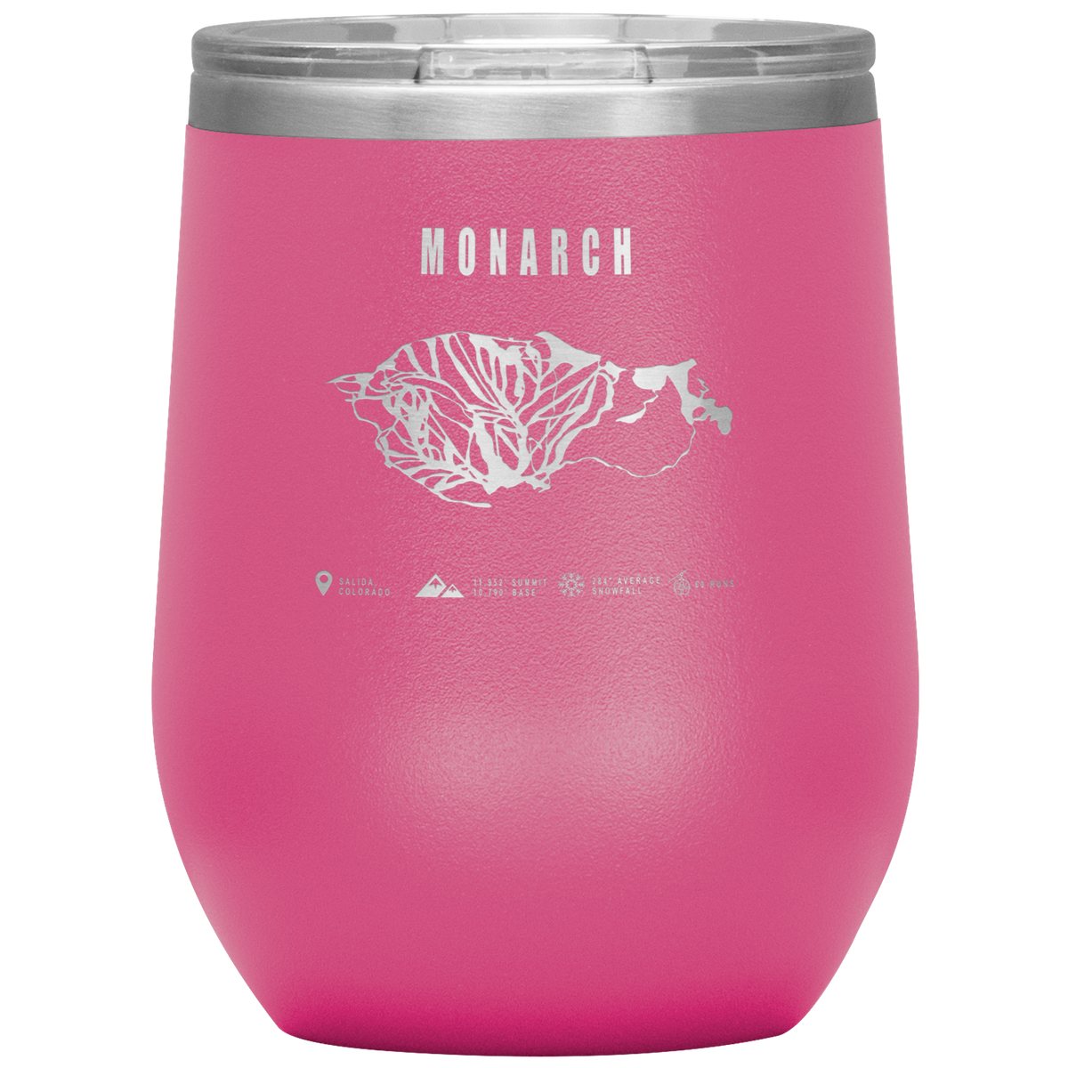 Monarch Colorado Ski Trail Map Wine 12oz Tumbler - Powderaddicts