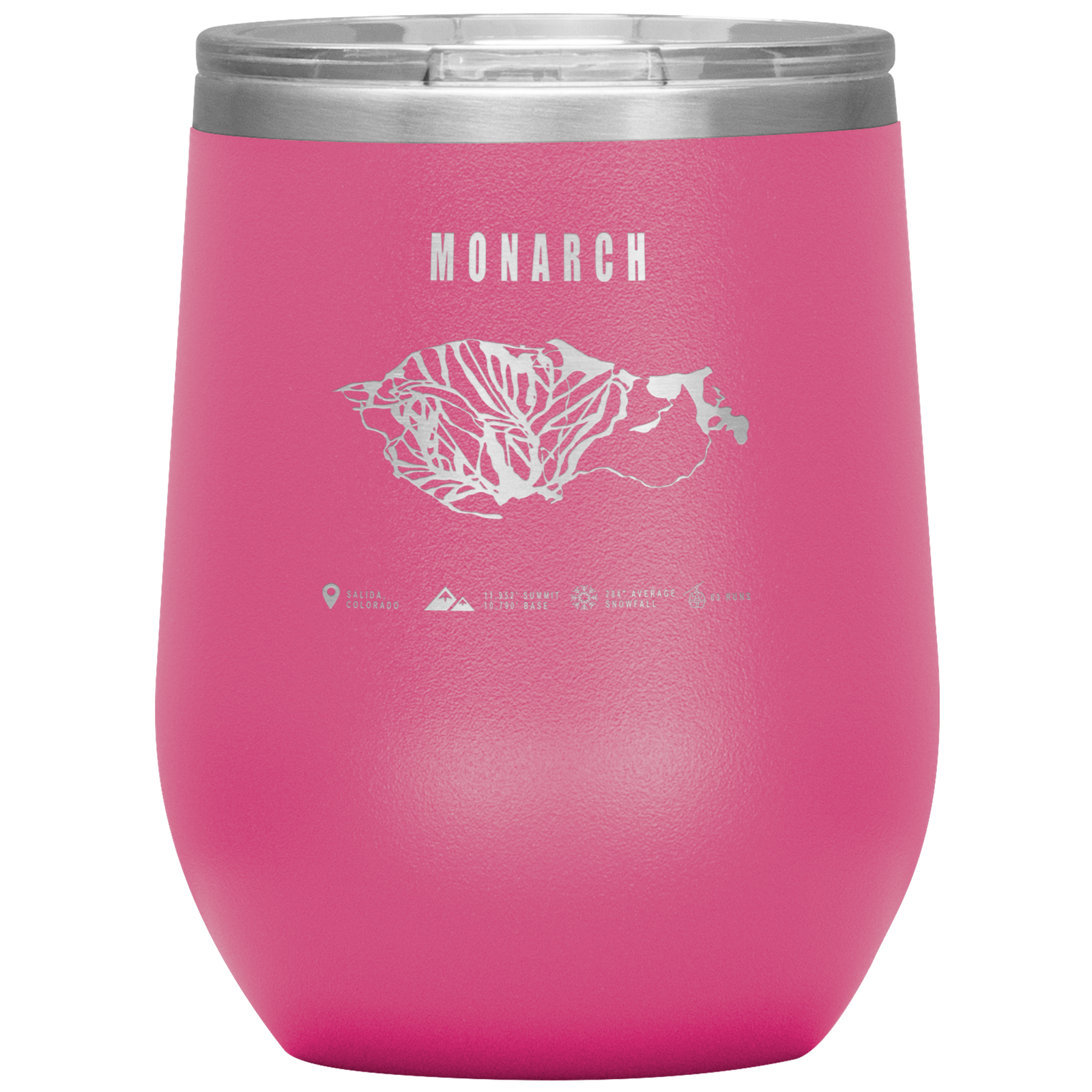 Monarch Colorado Ski Trail Map Wine 12oz Tumbler - Powderaddicts