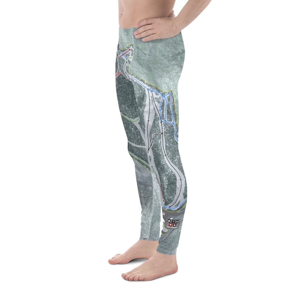 Middle Bury Snow Bowl, Vermont Ski Trail Map Men's Base Layer Bottom - Powderaddicts