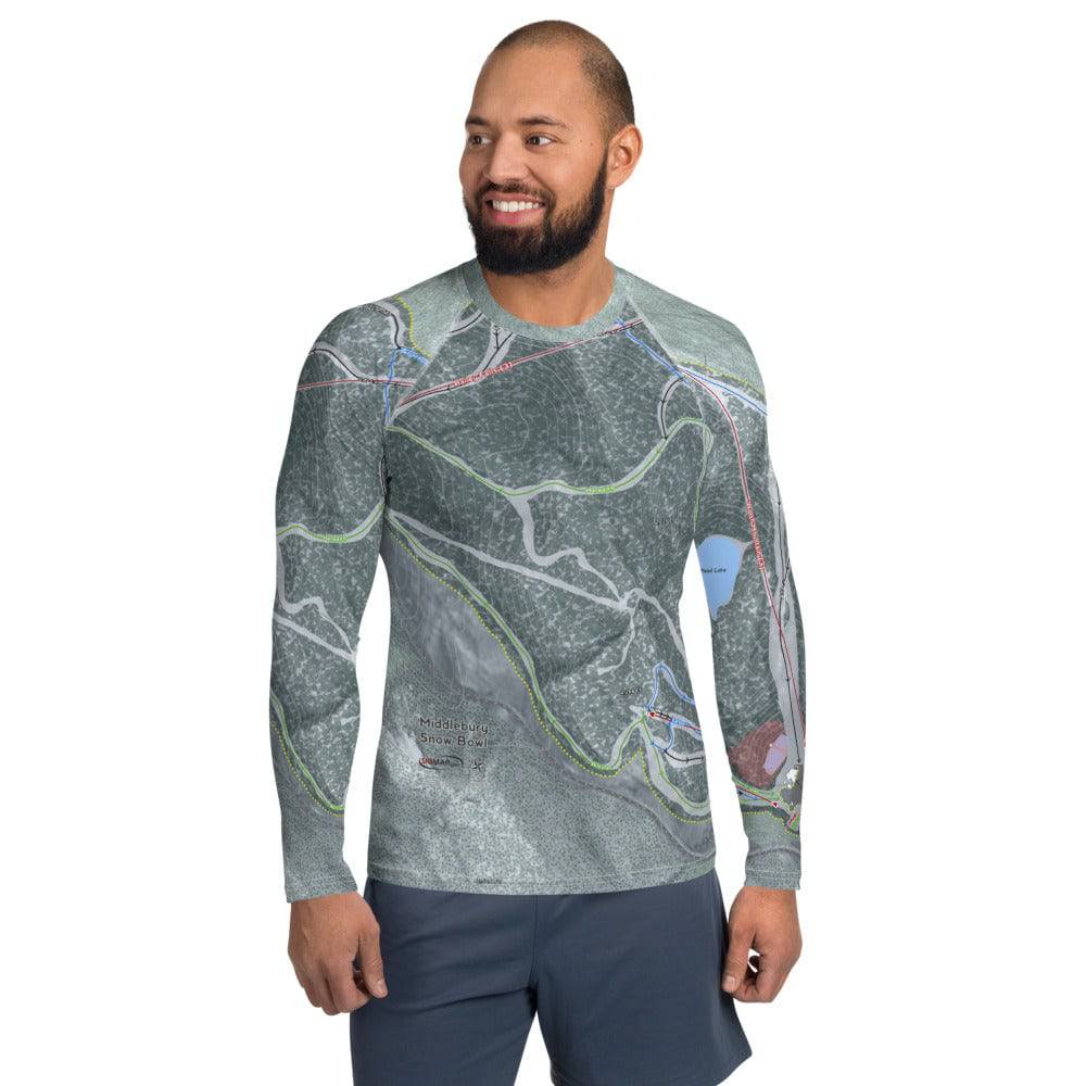 Middlebury Snow Bowl, Vermont Ski Trail Map Men's Base Layer Top