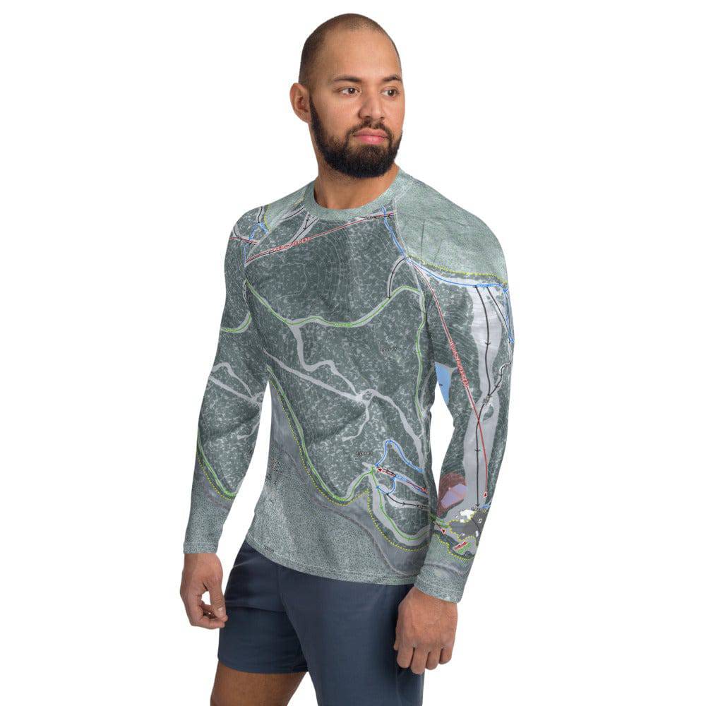 Middle Bury Snow Bowl, Vermont Ski Trail Map Men's Base Layer Top - Powderaddicts