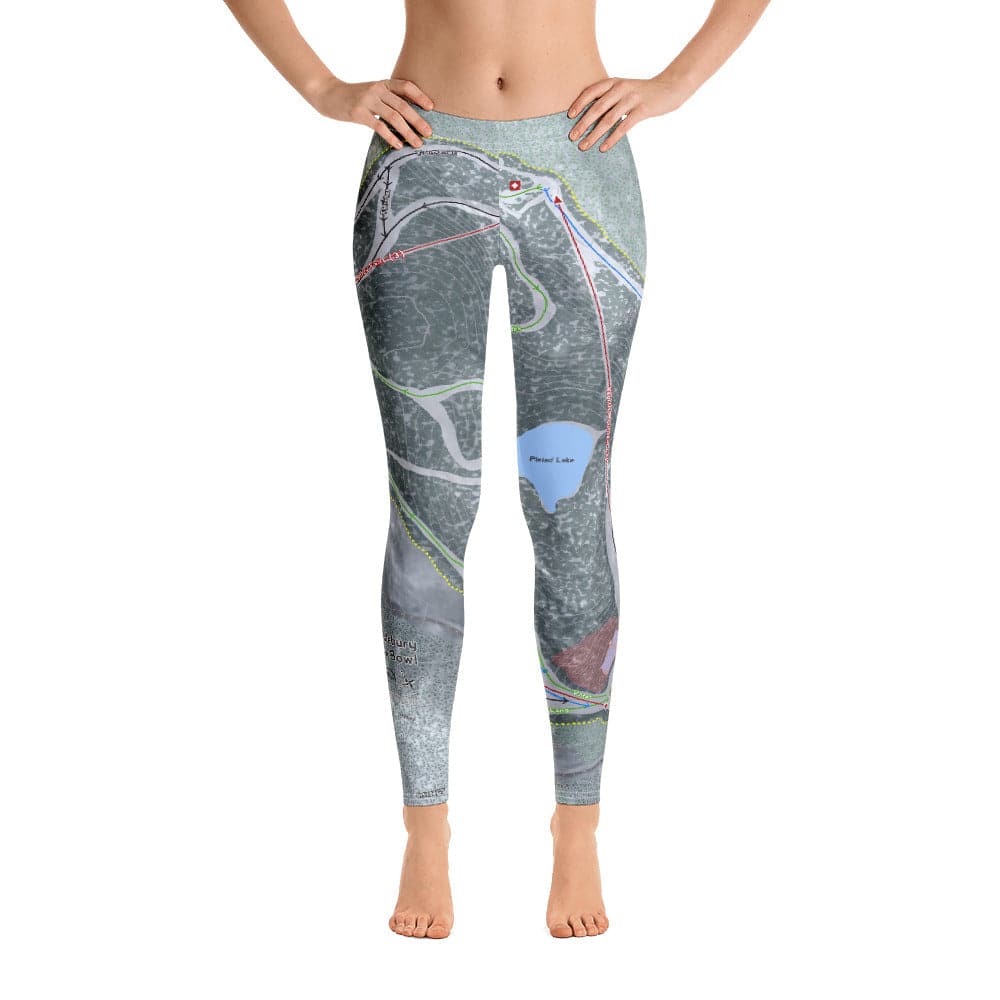 Middle Bury Snow Bowl, Vermont Ski Trail Map Women's Base Layer Bottom - Powderaddicts