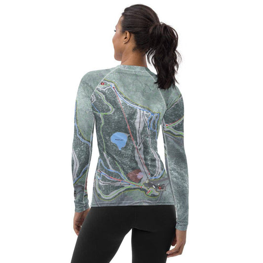 Middle Bury Snow Bowl, Vermont Ski Trail Map Women's Base Layer Top - Powderaddicts
