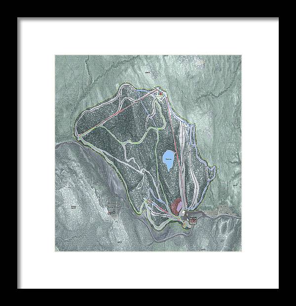 Middlebury Snow Bowl Ski Trail Map - Framed Print - Powderaddicts