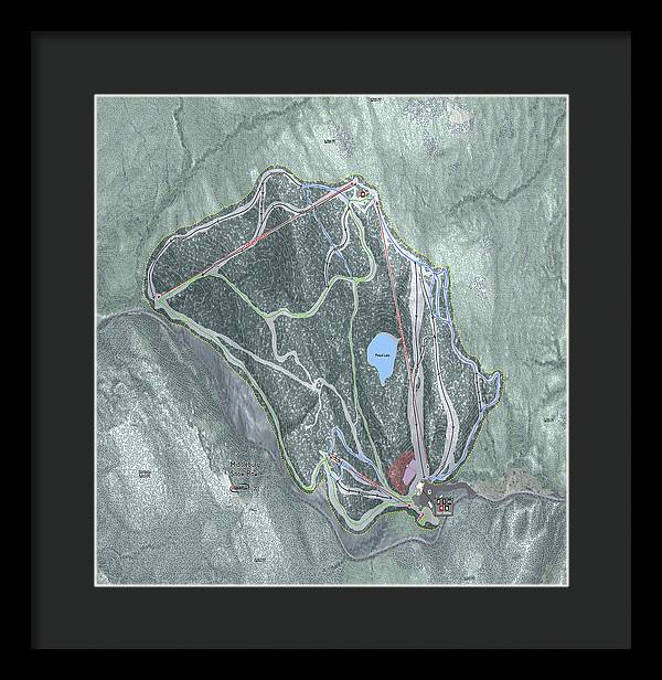 Middlebury Snow Bowl Ski Trail Map - Framed Print - Powderaddicts