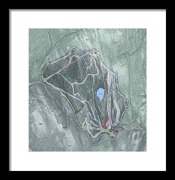 Middlebury Snow Bowl Ski Trail Map - Framed Print - Powderaddicts