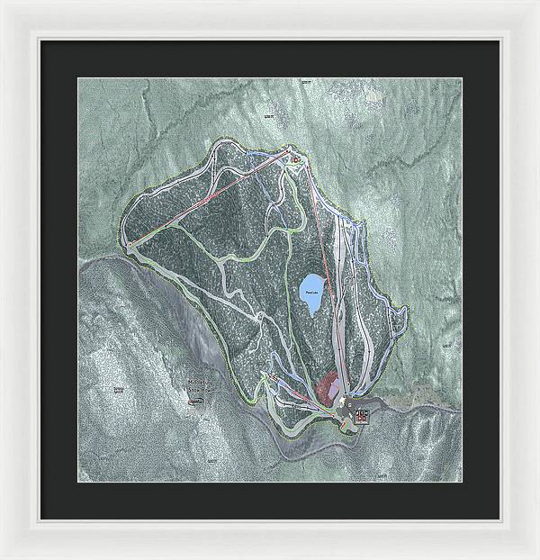Middlebury Snow Bowl Ski Trail Map - Framed Print - Powderaddicts