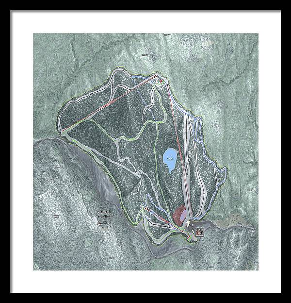 Middlebury Snow Bowl Ski Trail Map - Framed Print - Powderaddicts