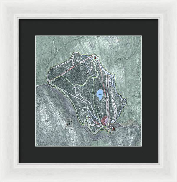 Middlebury Snow Bowl Ski Trail Map - Framed Print - Powderaddicts