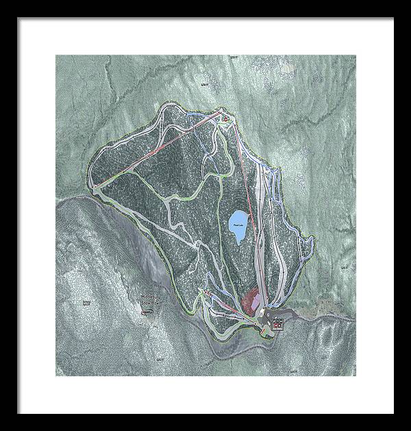 Middlebury Snow Bowl Ski Trail Map - Framed Print - Powderaddicts