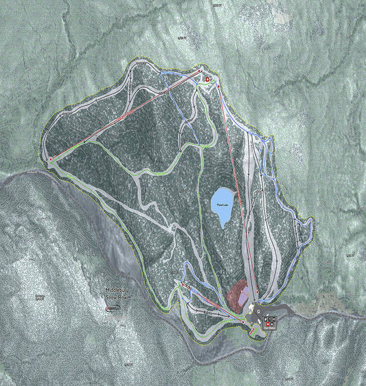 Middlebury Snow Bowl Ski Trail Map - Art Print - Powderaddicts