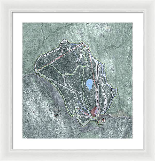 Middlebury Snow Bowl Ski Trail Map - Framed Print - Powderaddicts