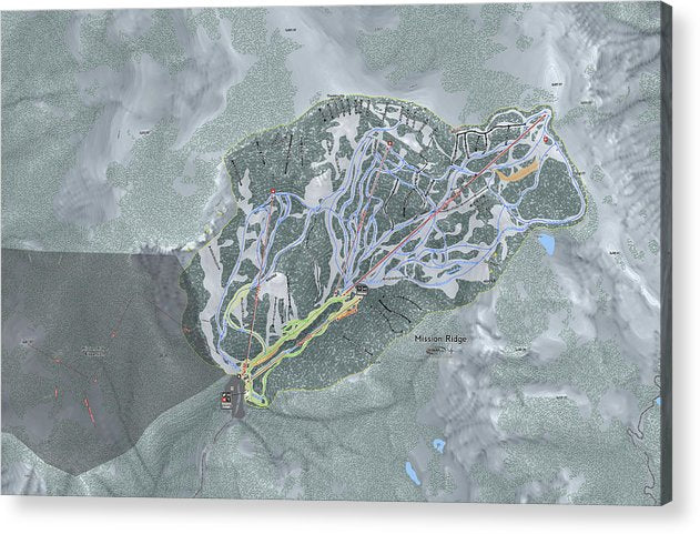 Mission Ridge Ski Trail Map - Acrylic Print - Powderaddicts