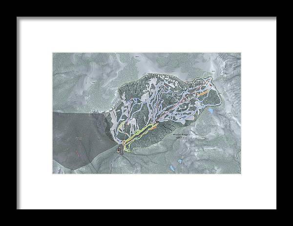 Mission Ridge Ski Trail Map - Framed Print - Powderaddicts