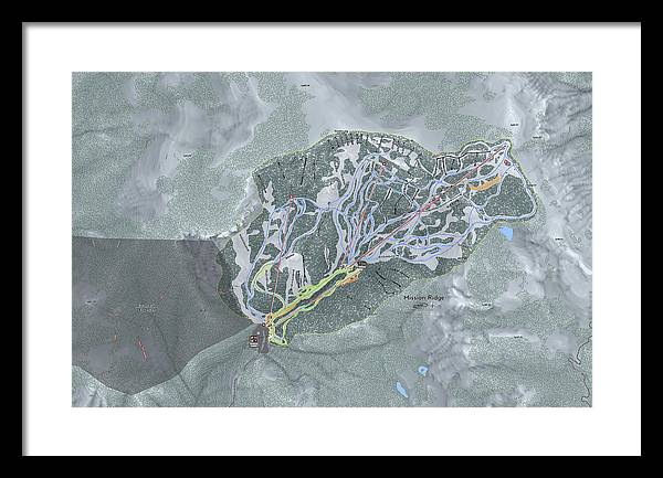 Mission Ridge Ski Trail Map - Framed Print - Powderaddicts