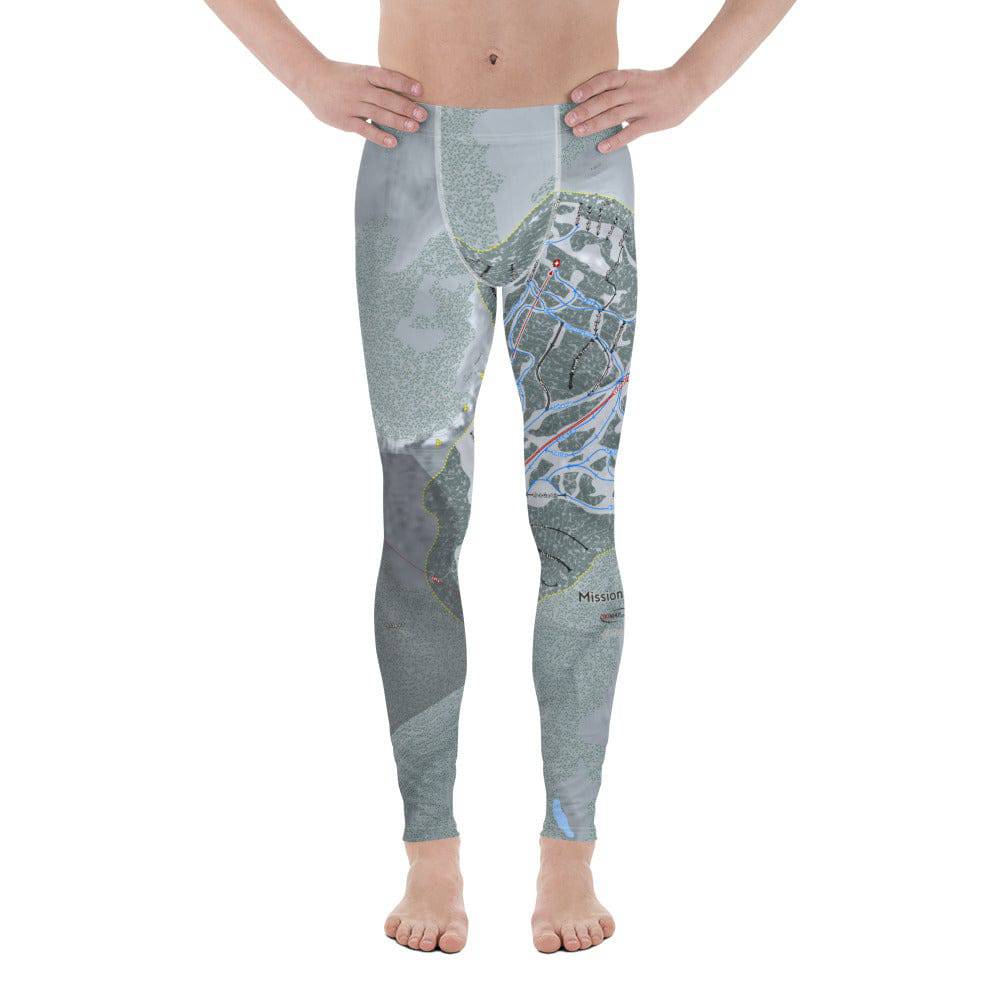 Mission Ridge, Washington Ski Trail Map Men's Base Layer Bottom - Powderaddicts