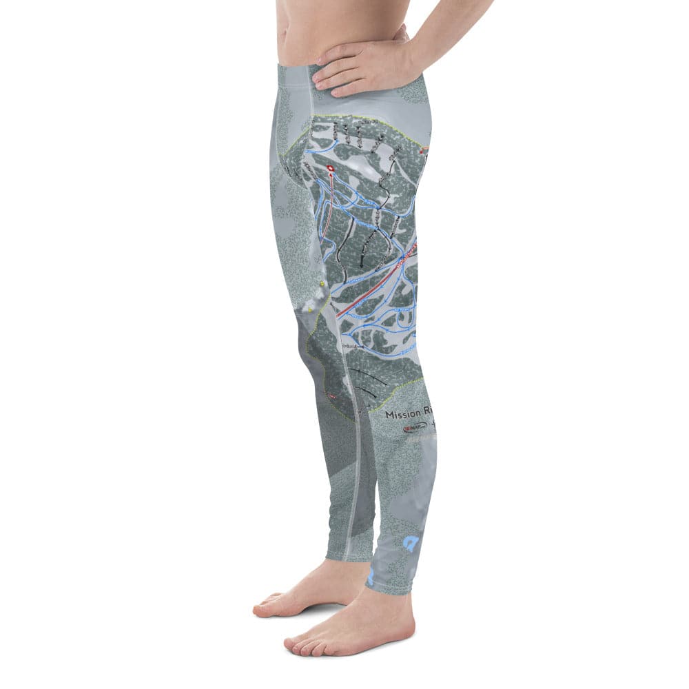 Mission Ridge, Washington Ski Trail Map Men's Base Layer Bottom - Powderaddicts