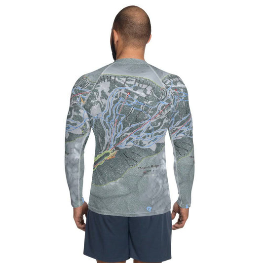 Mission Ridge, Washington Ski Trail Map Men's Base Layer Top - Powderaddicts