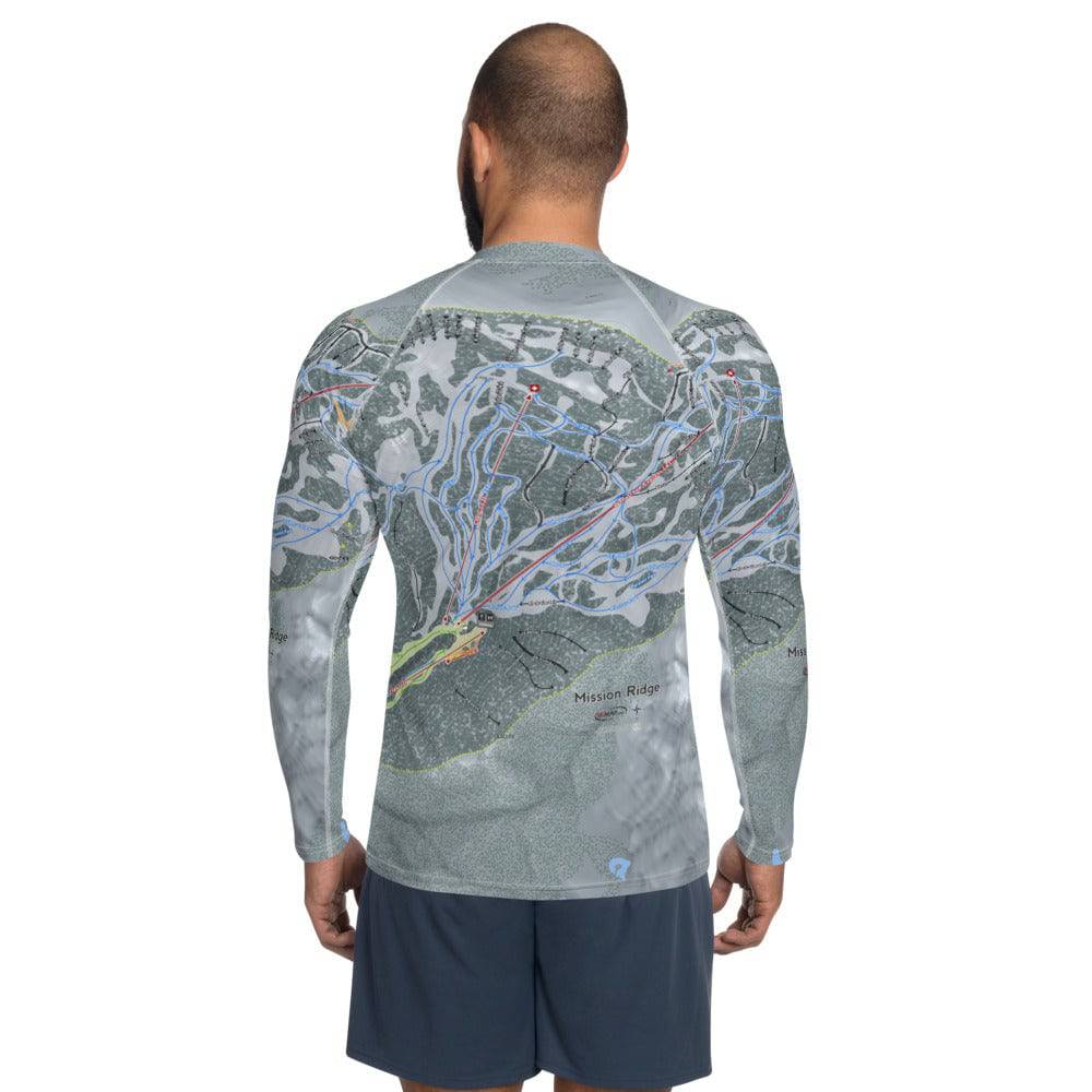 Mission Ridge, Washington Ski Trail Map Men's Base Layer Top - Powderaddicts
