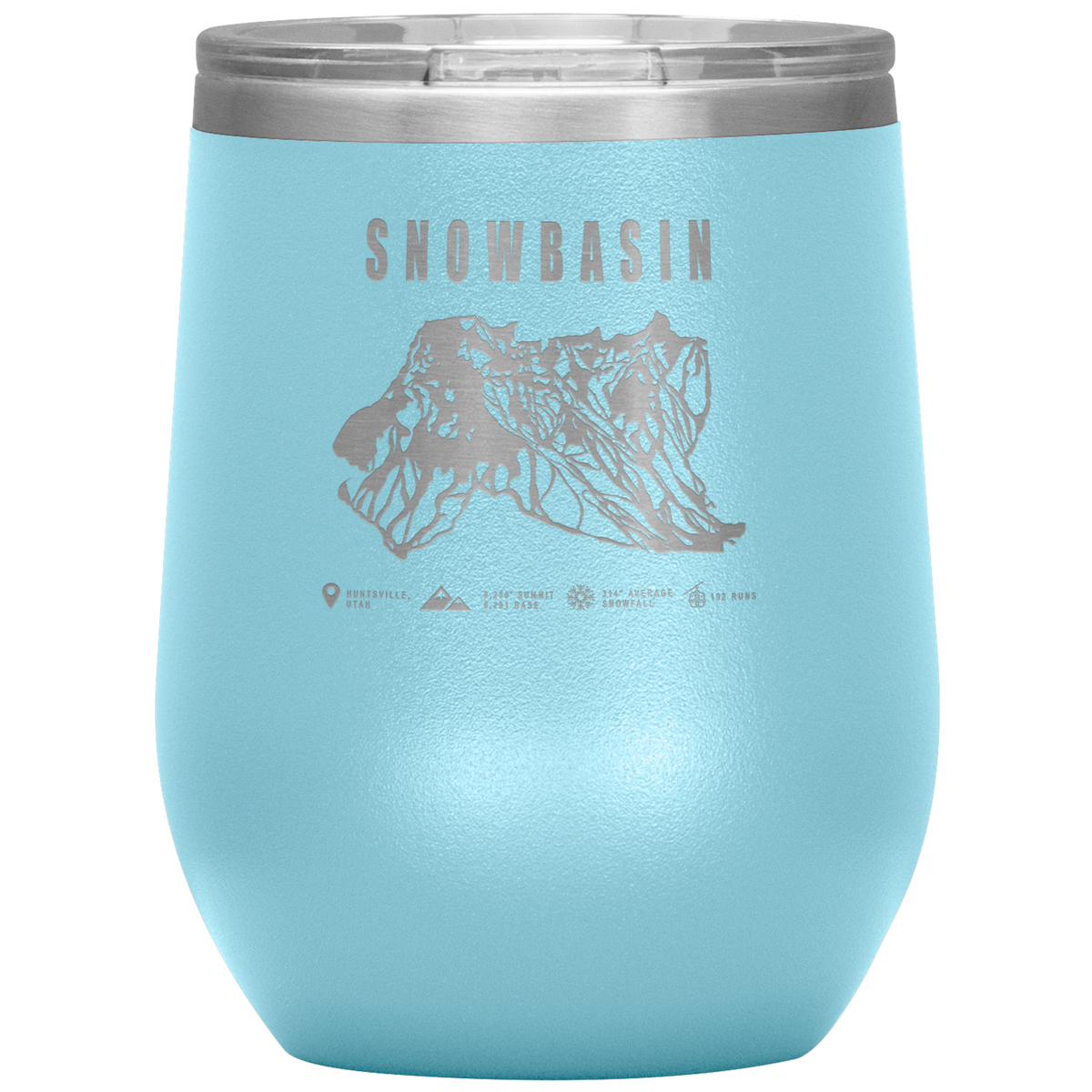 Snowbasin, Utah Ski Resort Wine 12oz Tumbler - Powderaddicts