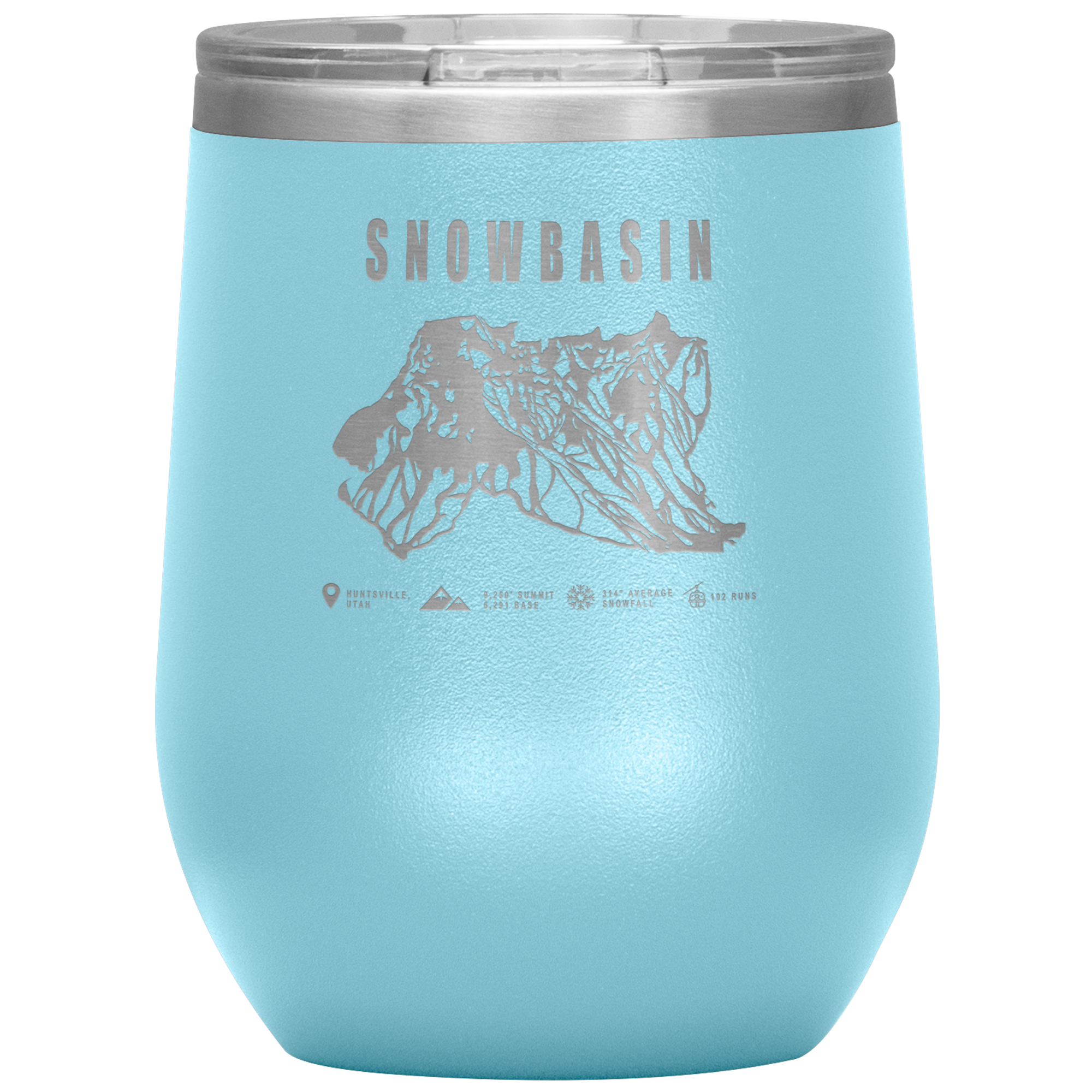 Snowbasin, Utah Ski Resort Wine 12oz Tumbler - Powderaddicts