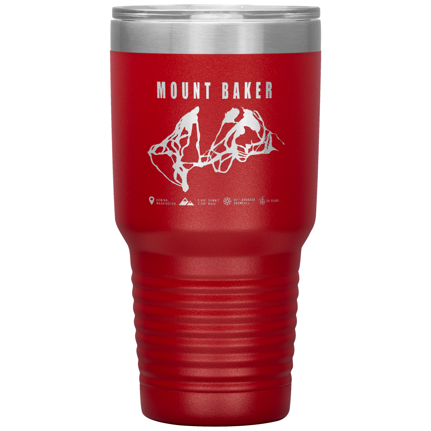 Mount Baker, Washington Ski Trail Map 30oz Tumbler - Powderaddicts